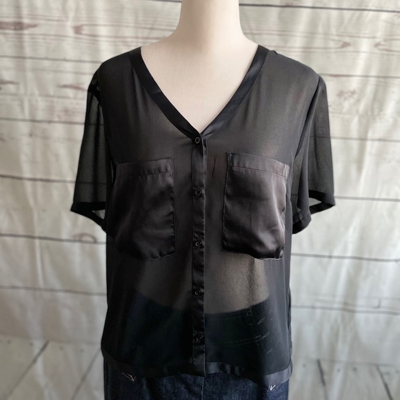 Mossimo Supply Co. Tops - Mossimo Sheer Button Down Crop Top
